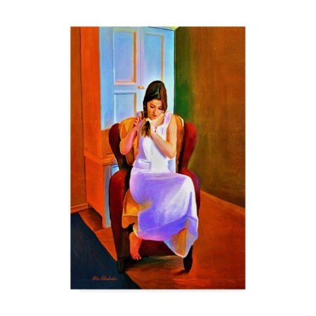 Trademark Fine Art Ata Alishahi 'Lady Sitting On A Chair' Canvas Art, 12x19 ALI22507-C1219GG
